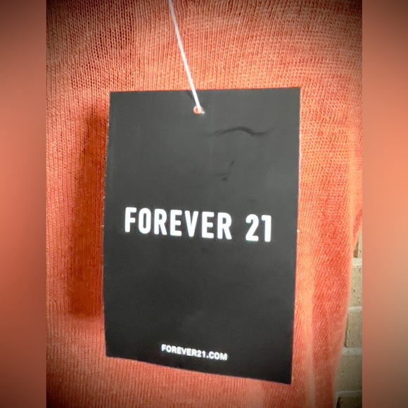 NWT - Forever 21 Red/Orange Slightly Semi Sheer Polyester Knit Babydoll tunic - Picture 7 of 9